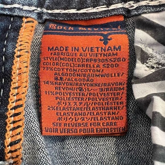 Rock Revival Arella Skinny Raw Hem Jeans Size 27 - Picture 7 of 8